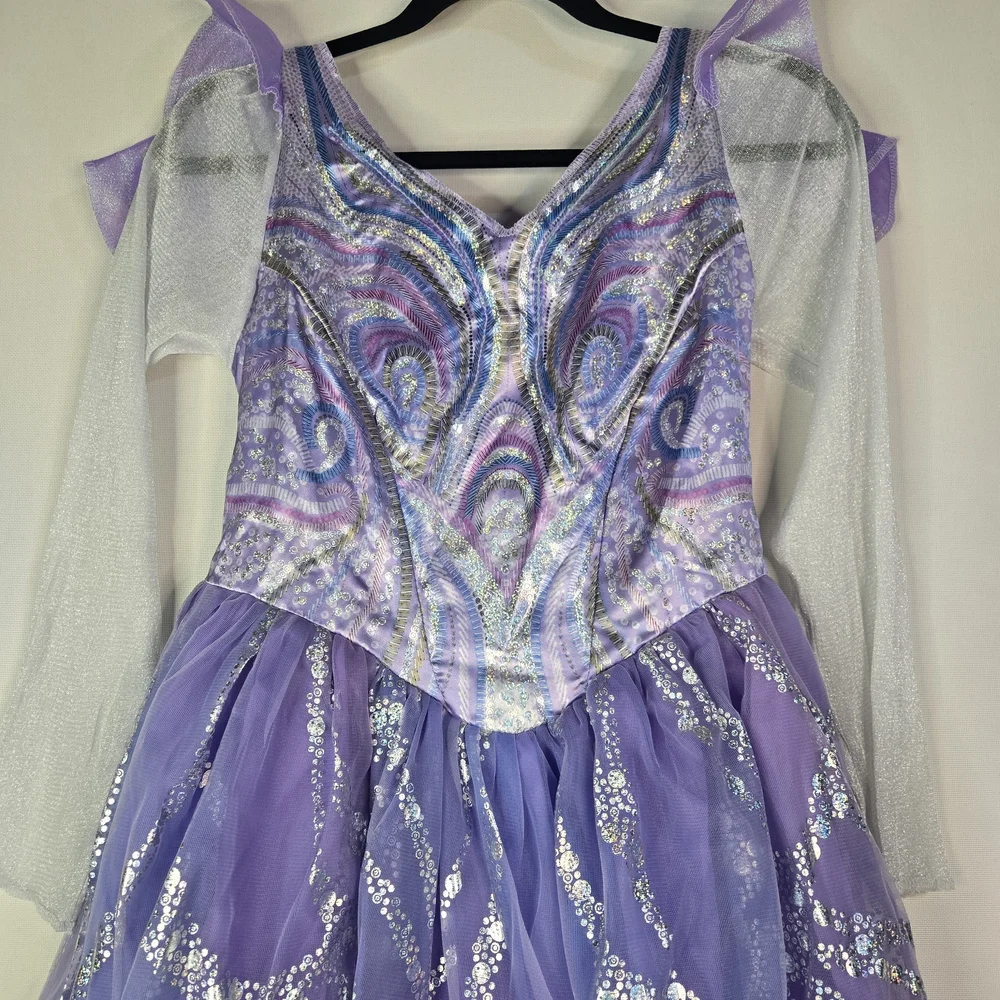 WICKED Glinda Deluxe Adult Size S/P (4-6) Costume - Lavender and Silver Dress